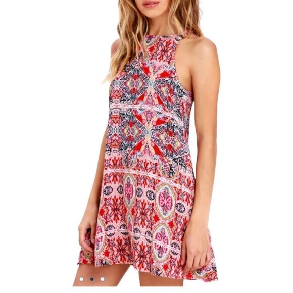 Lulus Sleeveless Paisley Women's Midi Dress Red Size Small - Picture 5 of 6